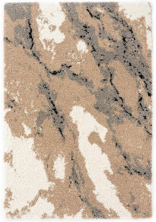 Boho&me Hoogpolig vloerkleed Marble Artisan beige 120x170 cm - Foto 2