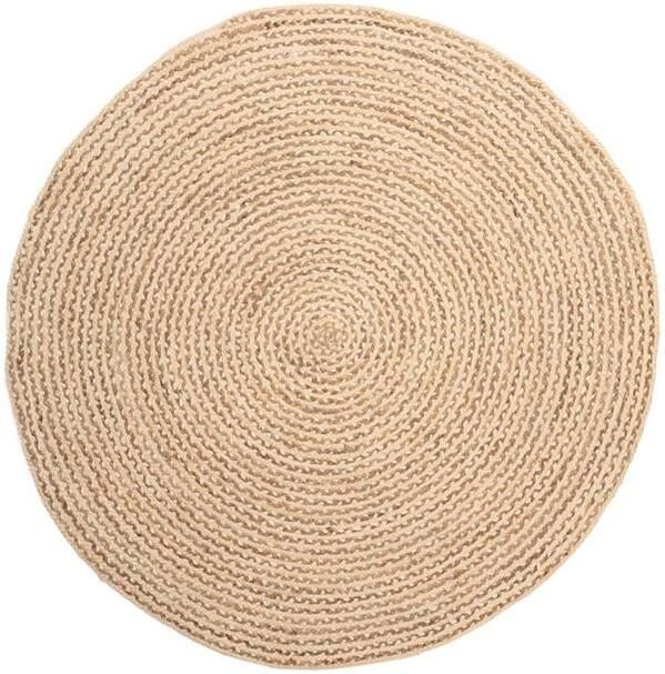 Boho&me Jute vloerkleed rond Braided wit naturel 120 cm rond - Foto 2