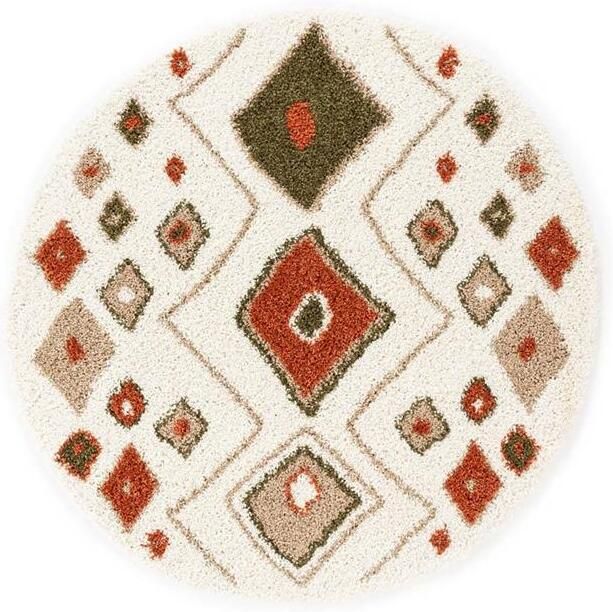 Boho&me Rond hoogpolig vloerkleed bohemian Artisan wit multi 280 cm rond - Foto 2