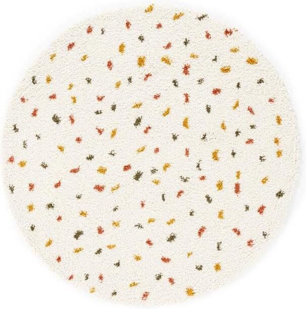 Boho&me Rond hoogpolig vloerkleed stippen Artisan wit multi 280 cm rond - Foto 2