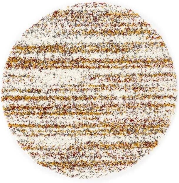 Boho&me Rond hoogpolig vloerkleed strepen Artisan wit multi 280 cm rond - Foto 2