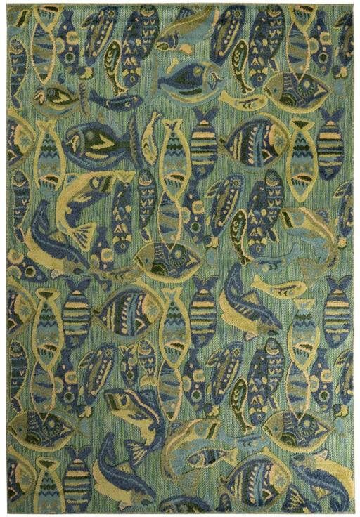 Boho&me Buitenkleed visjes Verano blauw groen 80x150 cm - Foto 2