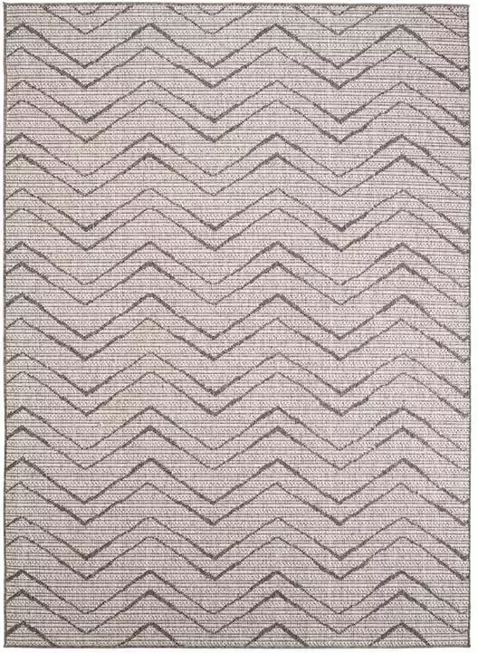 Boho&me Buitenkleed zig zag Summer crème|grijs 140x200 cm Grijs