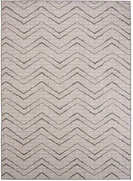 Boho&me Buitenkleed zig zag Summer crème|grijs 160x230 cm