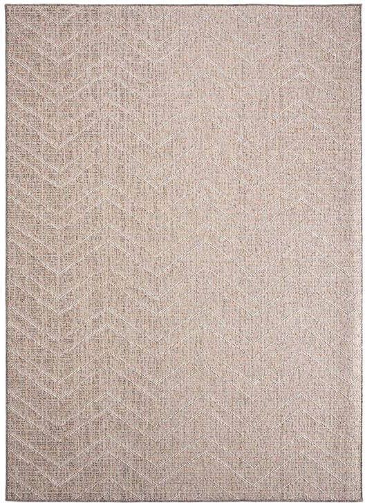 Boho&me Buitenkleed zig zag Summer oudroze|crème 66x230 cm