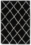 Boho&me Hoogpolig vloerkleed ruiten Artisan zwart wit 100x200 cm - Thumbnail 1