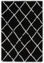 Boho&me Hoogpolig vloerkleed ruiten Artisan zwart wit 240x340 cm - Thumbnail 1