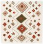 Boho&me Vierkant hoogpolig vloerkleed bohemian Artisan wit multi 100x100 cm - Thumbnail 2