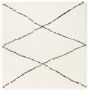 Boho&me Vierkant hoogpolig vloerkleed ruit Artisan wit zwart 100x100 cm - Thumbnail 2