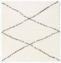 Boho&me Vierkant hoogpolig vloerkleed ruit Artisan wit zwart 160x160 cm - Thumbnail 1