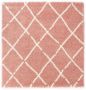 Boho&me Vierkant hoogpolig vloerkleed ruiten Artisan roze wit 140x140 cm - Thumbnail 1