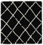 Boho&me Vierkant hoogpolig vloerkleed ruiten Artisan zwart wit 100x100 cm - Thumbnail 2