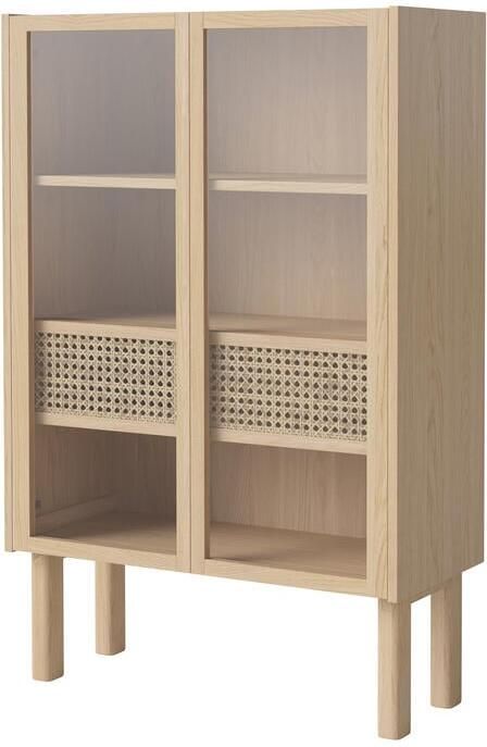 Bolia Cana Vitrinekast Laag Witgepigmenteerd Geolied Eiken