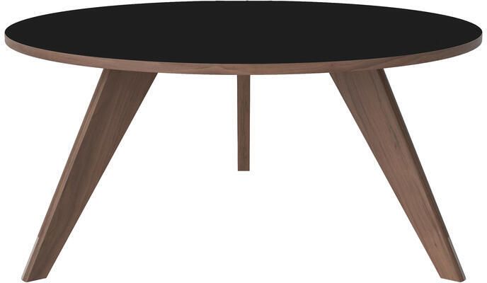 Bolia New Mood Salontafel Geolied Walnoot Ø 90 cm Zwart