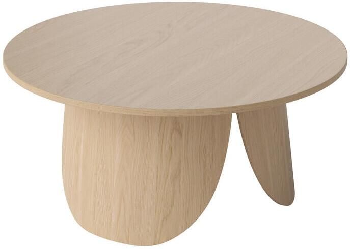 Bolia Peyote Salontafel H 35 x Ø 80 cm Witgepigmenteerd Gelakt Eiken