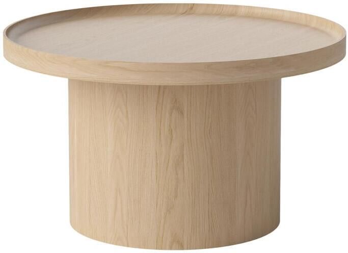 Bolia Plateau Bijzettafel H 42 x Ø 74 cm Witgepigmenteerd Gelakt Eiken