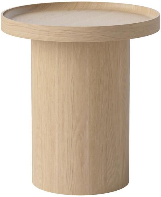 Bolia Plateau Bijzettafel H 52 x Ø 48 cm Witgepigmenteerd Gelakt Eiken