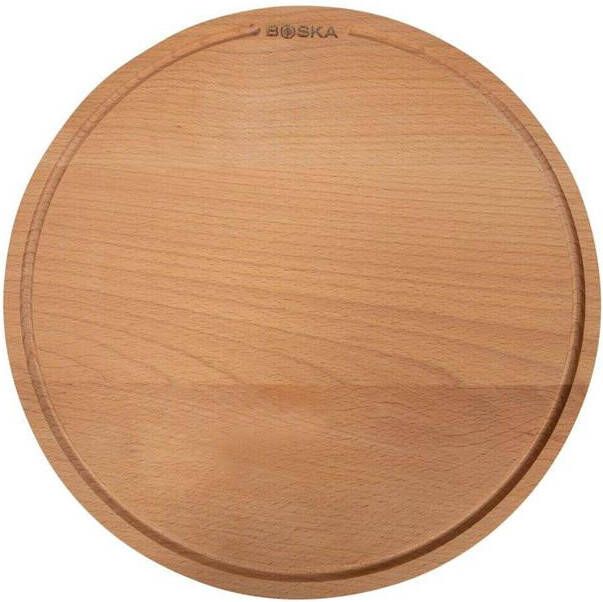Boska Pizzaplank Amigo L Serveerplank ⌀34cm Beukenhout Met opvanggeul