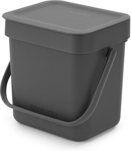 Brabantia Sort & Go Afvalemmer 3 L Donkergrijs