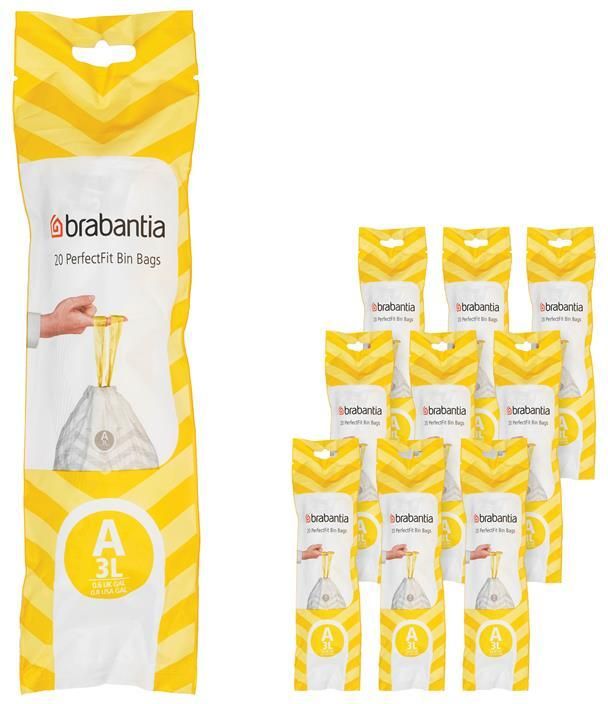 Brabantia Type A PerfectFit Jaarverpakking Afvalzak 3 Liter 200 Stuks