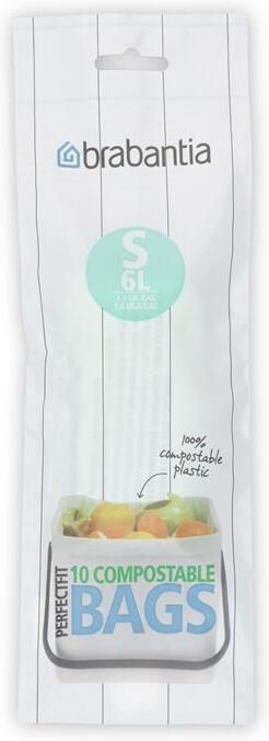 Brabantia Type S PerfectFit Composteerbare Afvalzak 6 Liter 10 zakken