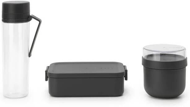 Brabantia Make & Take Ontbijt- en Lunchset 3-delig Kunststof Dark Grey