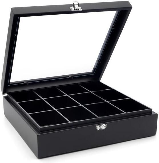 Bredemeijer Theedoos Bamboe 12-vaks Zwart