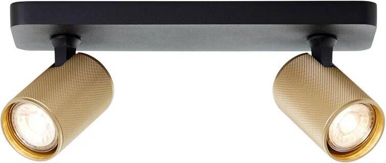 Brilliant Marty Plafondlamp 2-lichts Zwart Goud - Foto 1