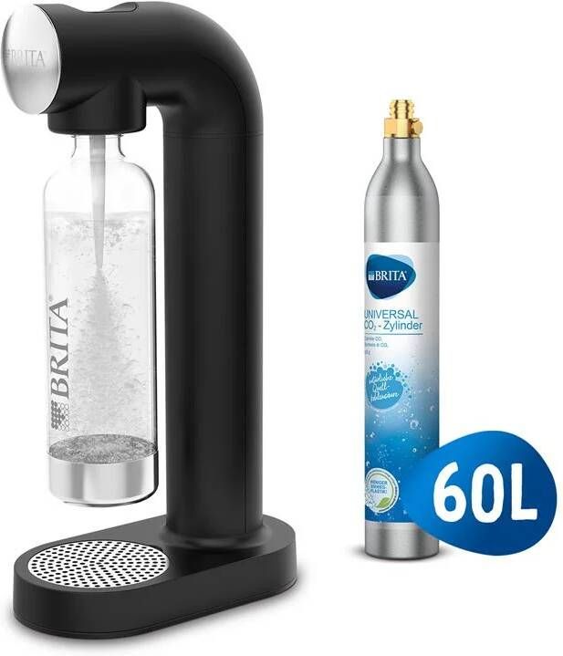 BRITA SodaONE Bruiswatertoestel Zwart incl. 1 CO2-cilinder en 1 fles