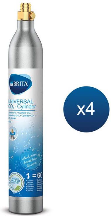 BRITA SodaOne Universele CO2 Cilinder Voor Bruiswatertoestel 4st.