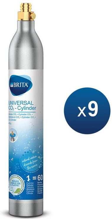 BRITA SodaOne Universele CO2 Cilinder Voor Bruiswatertoestel 9st.