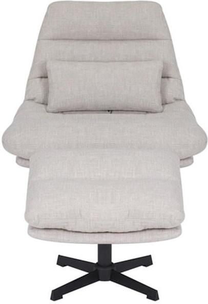 Bronx71 Draaifauteuil met hocker Cristo linnen taupe. - Foto 3