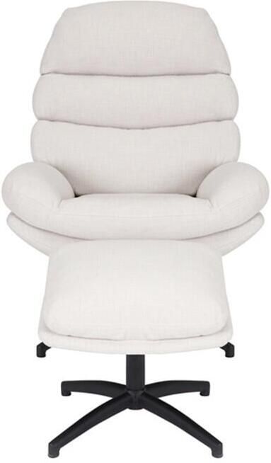 Bronx71 Draaifauteuil met hocker Palma linnen off white. - Foto 3
