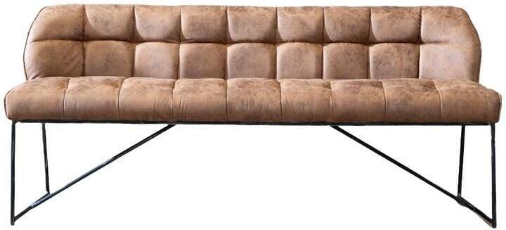 Bronx71 Eetkamerbank Abel cognac microvezel 155 cm eettafelbank eetbank - Foto 2