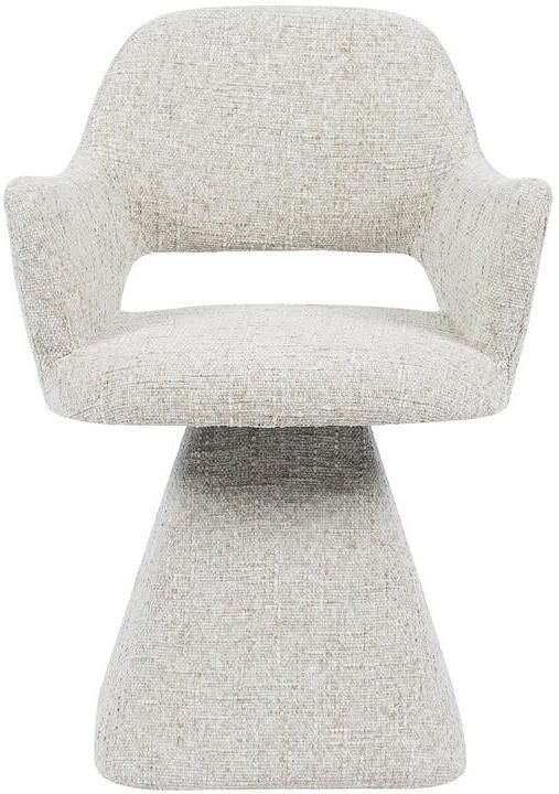 Bronx71 Eetkamerstoel Josh draaibaar chenille taupe stoel - Foto 3