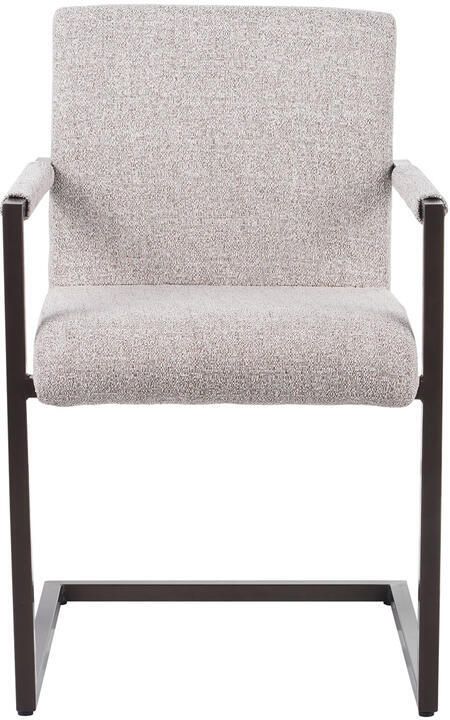 Bronx71 Eetkamerstoel Lio gemêleerde stof off white bruin stoel - Foto 2