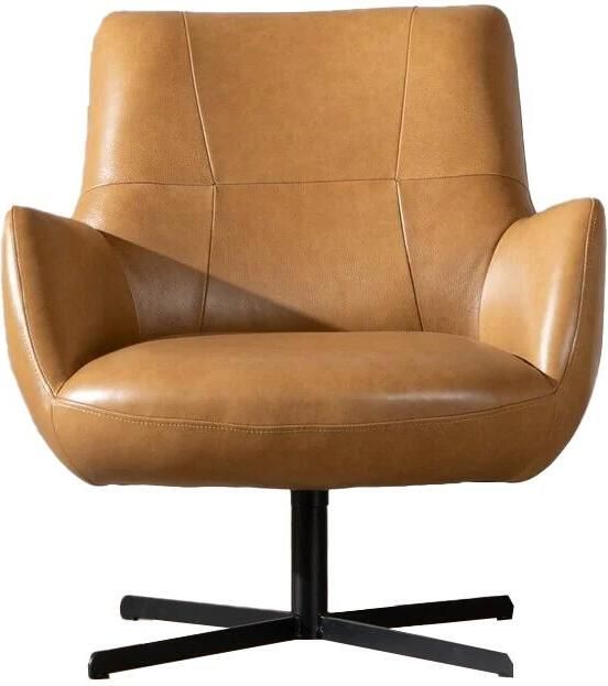Bronx71 Fauteuil Stella draaibaar leer cognac. - Foto 2