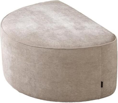 Bronx71 Hocker Neso halve maan stof gemêleerd taupe Poef - Foto 2