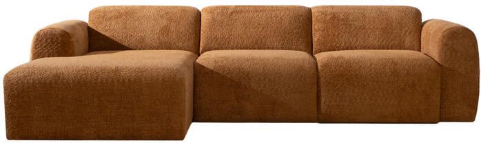 Bronx71 Hoekbank Maine bouclé stof terracotta links - Foto 2