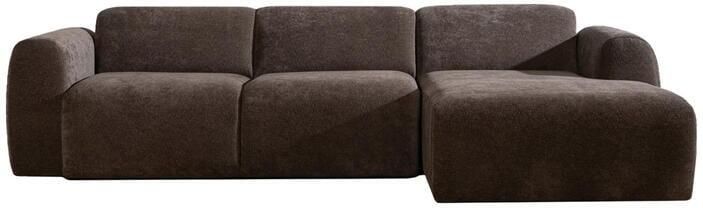 Bronx71 Hoekbank Maine chenille stof bruin rechts - Foto 2