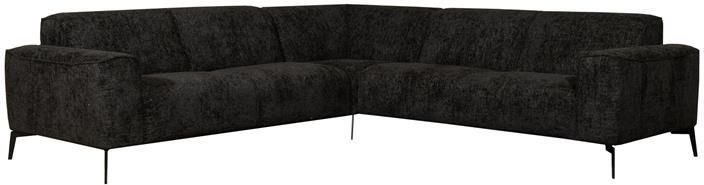 Bronx71 Hoekbank Vegas zwart stof chenille links rechts. - Foto 3