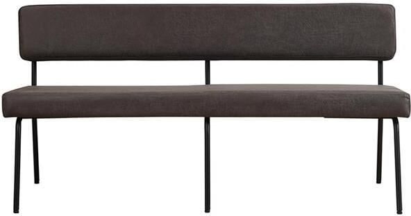 Bronx71 Industriële eetkamerbank Espen antraciet eco-leer 160 cm eettafelbank eetbank - Foto 3