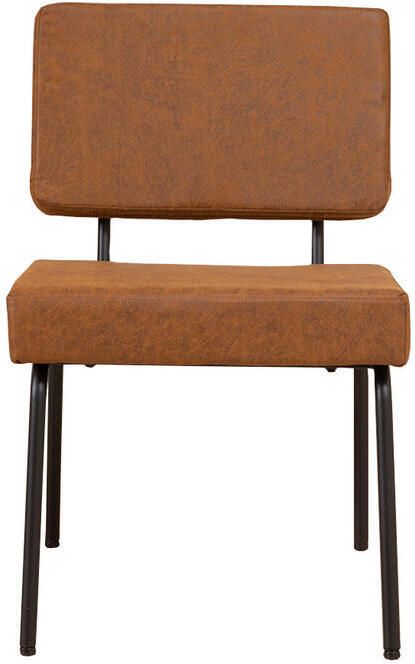 Bronx71 Industriële eetkamerstoel Espen cognac eco-leer Eetkamerstoelen set van 6 stoel - Foto 3