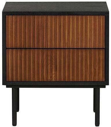 Bronx71 Nachtkastje Yoka zwart rustiek eiken met lades. - Foto 3