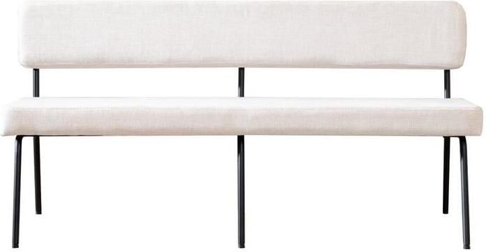 Bronx71 Scandinavische eetkamerbank Espen beige gerecyclede stof 160 cm eettafelbank eetbank - Foto 5