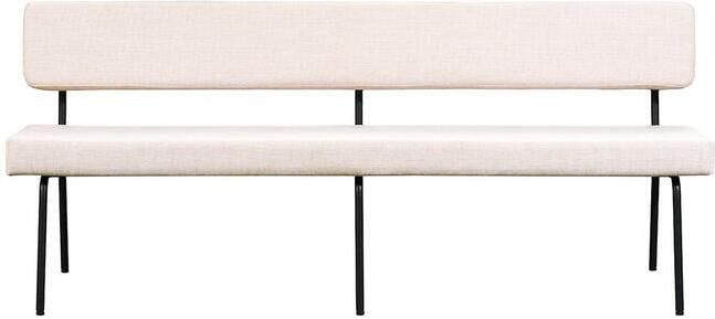 Bronx71 Scandinavische eetkamerbank Espen beige gerecyclede stof 190 cm eettafelbank eetbank - Foto 2