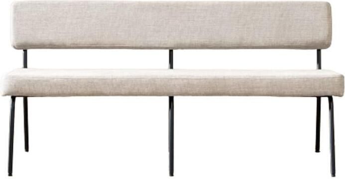 Bronx71 Scandinavische eetkamerbank Espen taupe gerecyclede stof 160 cm eettafelbank eetbank - Foto 5