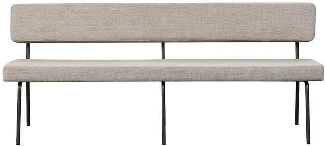 Bronx71 Scandinavische eetkamerbank Espen taupe gerecyclede stof 190 cm eettafelbank eetbank - Foto 3