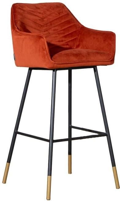 Bronx71 Velvet barkruk Fiona koper 65-78 cm Barkrukken set van 2 barstoel - Foto 3