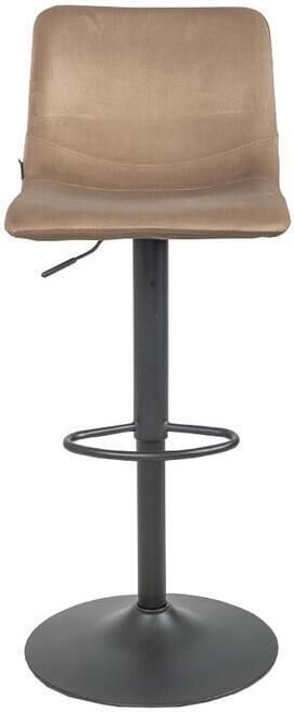 Bronx71 Barkruk taupe velvet Frenkie Barstoel in hoogte verstelbaar 60 76cm Barkrukken met rugleuning Barstoelen met rugleuning Draaibaar Taupe barkruk velvet Velours Fluweel - Foto 3